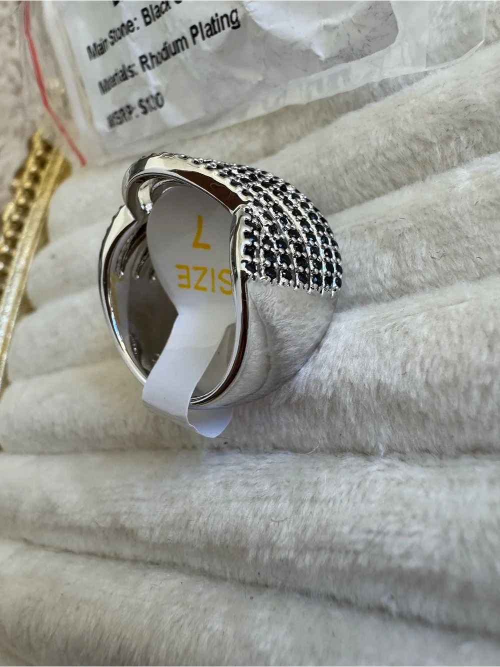 Dazzling Defiance - Black Onyx CZ Rhodium - Wave OG Ring- Bomb Party